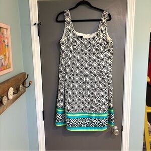 Nine West Black and White Geometric Dress